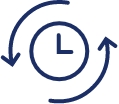 Clock with circular arrows